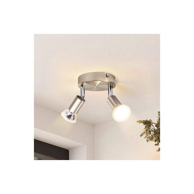 foto del prodotto gbly faretto da soffitto 2 fiamme argento moderna plafoniera gu10, orientabile 350 , senza lampadina, soggiorno camera da letto corridoio