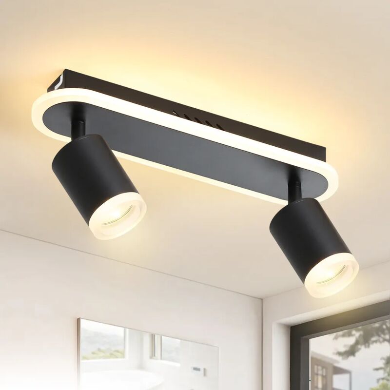 foto del prodotto gbly faretto da soffitto led 2 fiamme faretto da soffitto gu10 faretto da soffitto moderno in metallo, orientabile 330 , led intercambiabile,