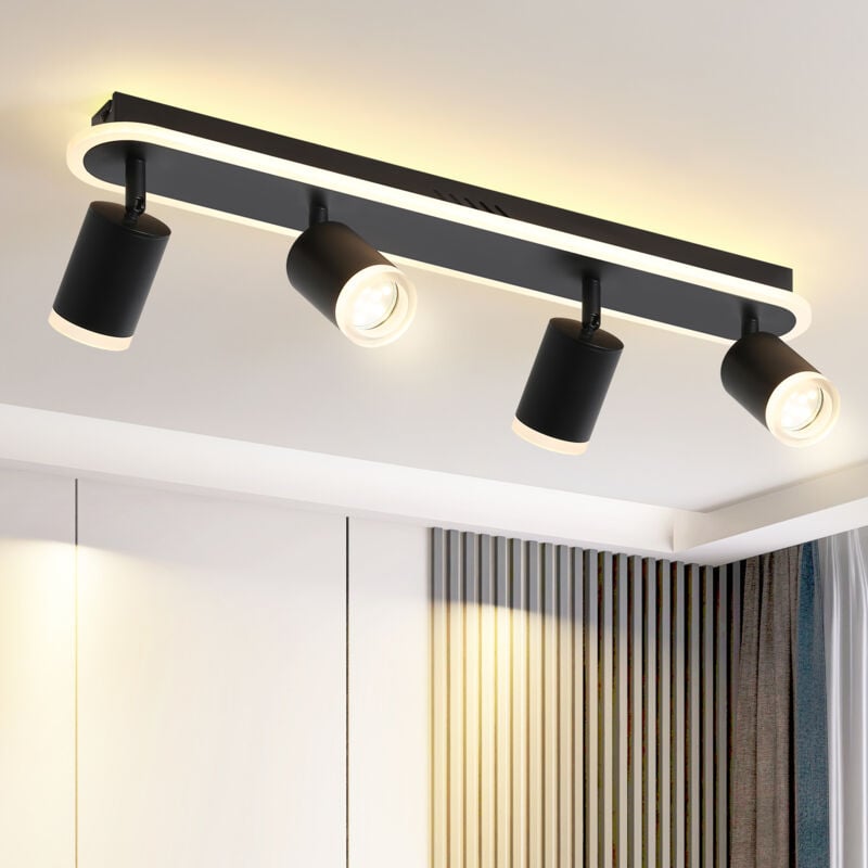 foto del prodotto gbly faretto da soffitto led 4 fiamme faretto da soffitto gu10 faretto da soffitto moderno in metallo, orientabile 330 , led intercambiabile, bianco