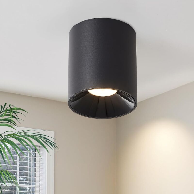 foto del prodotto gbly faretto led a plafone rotondo, soffitto alluminio, lampadina led gu10 7w inclusa, faretto a plafone, illuminazione a plafone, 3000 kelvin,