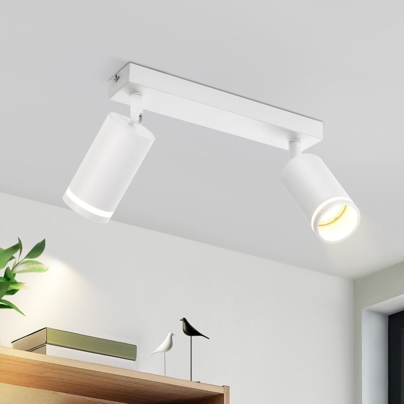 foto del prodotto gbly faretto led da soffitto plafoniera bianca 2 lampade faretto da parete orientabile da soffitto gu10 lampada da ingresso per interni faretti da