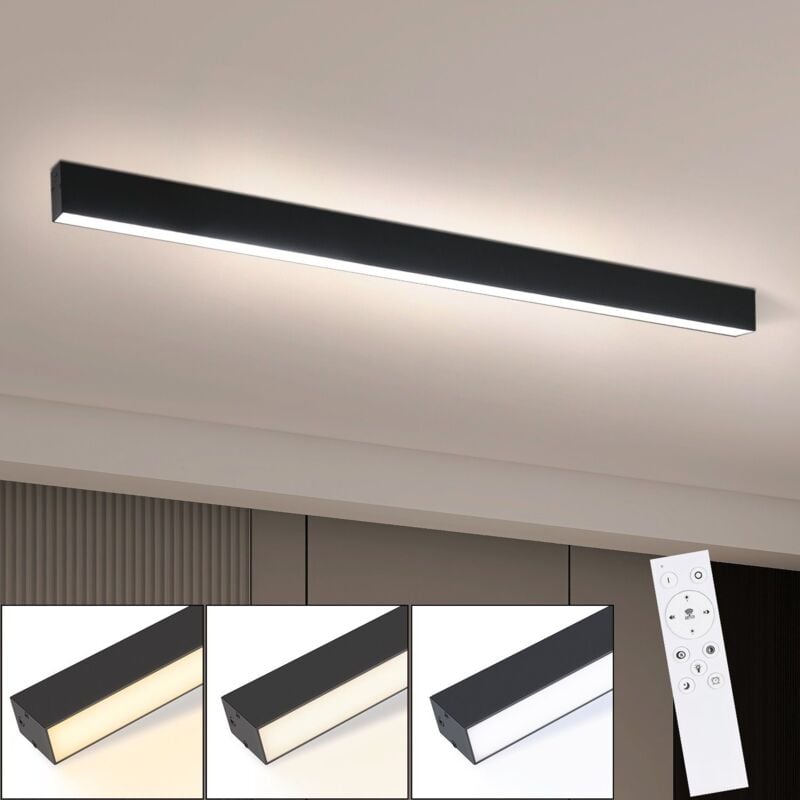 foto del prodotto gbly impianto di illuminazione da soffitto led per salone 107 cm, lampada per salone lunga, lampada per cucina nera 32 w, lampada per ufficio