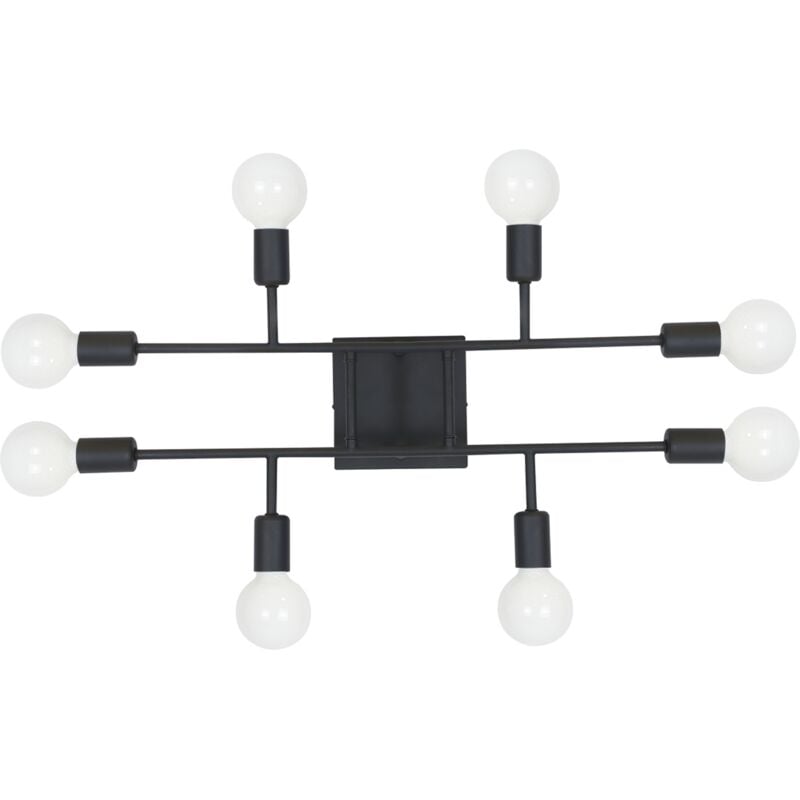 foto del prodotto gbly impianto di illuminazione da soffitto nero per salone lampada vintage e27 a 8 fiamme, lustro retr moderno in metallo per camera da letto,