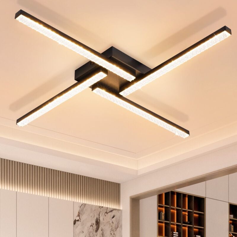 foto del prodotto gbly impianto di illuminazione led per salotto nero, 56,5 cm, lampada per salotto a 3000k luce bianca calda, cristallo, lampada per cucina con