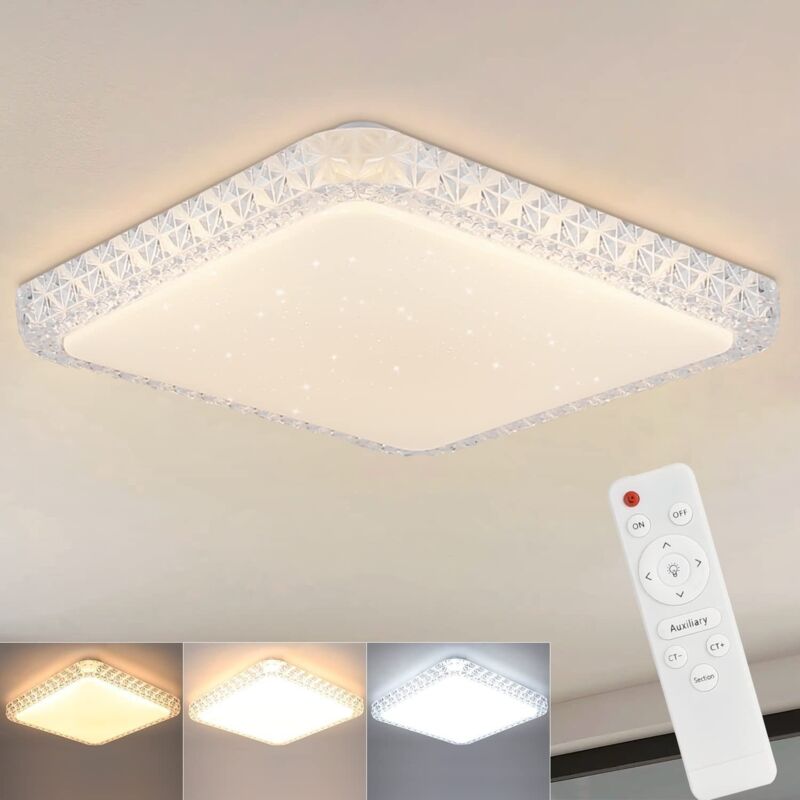 foto del prodotto gbly impianto luminoso a led per la camera da letto lampada da camera regolabile a con telecomando, diametro 30 cm, illuminazione a soffitto in