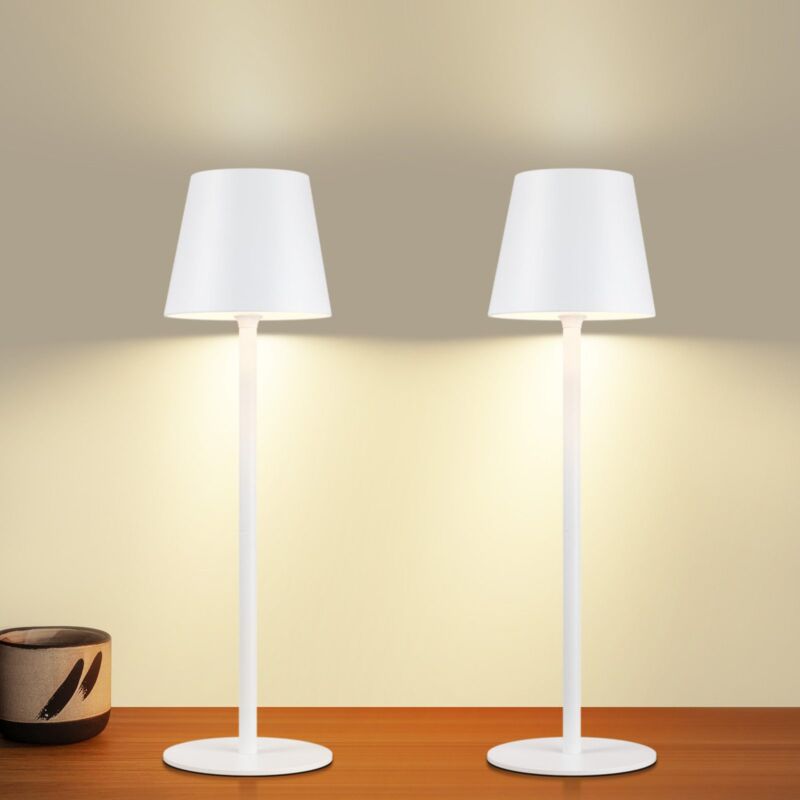 foto del prodotto gbly l mpara de mesa juego de 2 con bater a inal mbrica led para exteriores 2600 mha l mpara de mesa para exteriores l mpara de bater a bianca con
