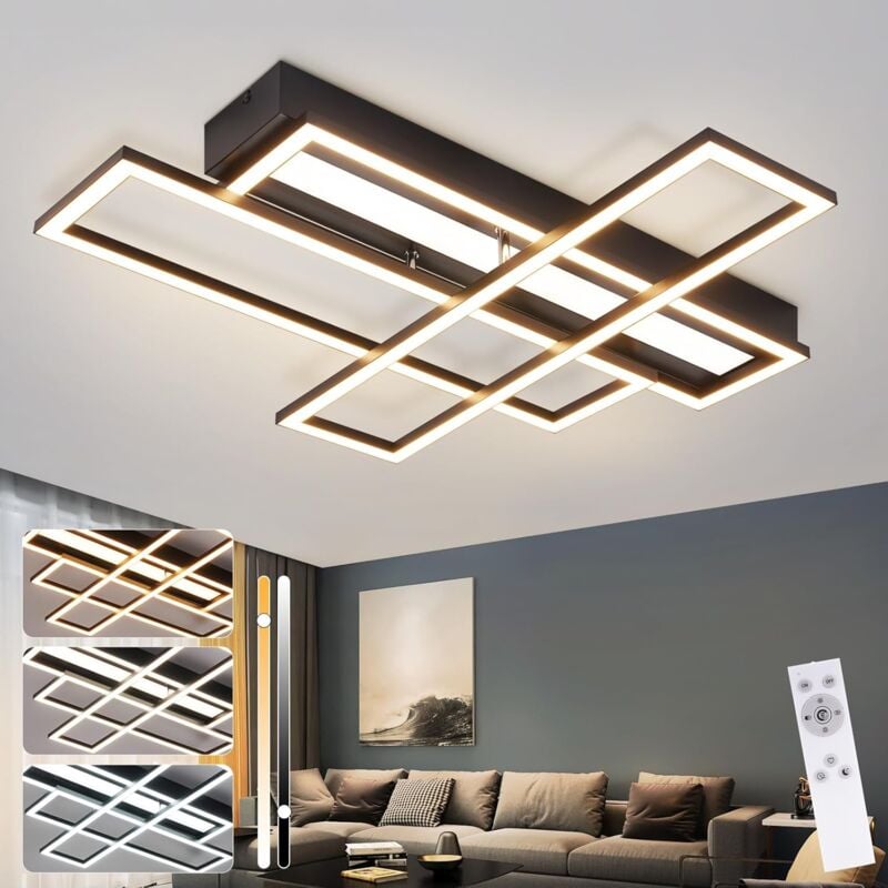 foto del prodotto gbly lampada a led 54 w nero regolabile design moderno lampada da camera da letto lampada per cucina con telecomando lampada per salone,