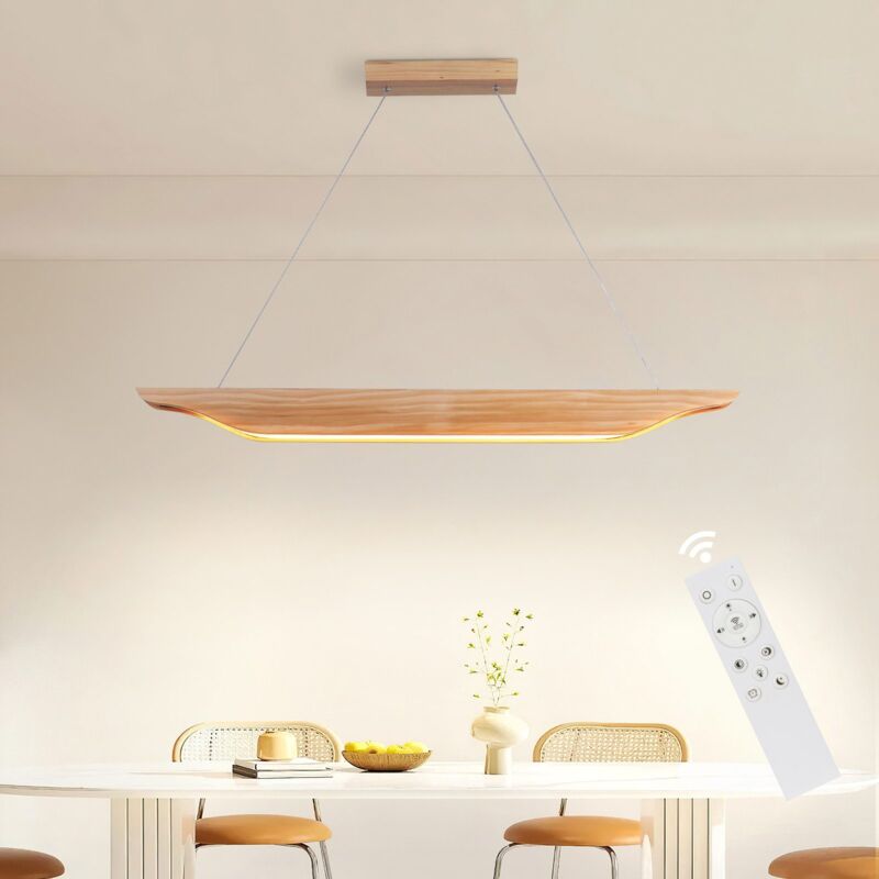 foto del prodotto gbly lampada a led sospesa in legno moderna per la tavola da pranzo, design per la sala da pranzo, 90 cm, regolabile in luminosit con