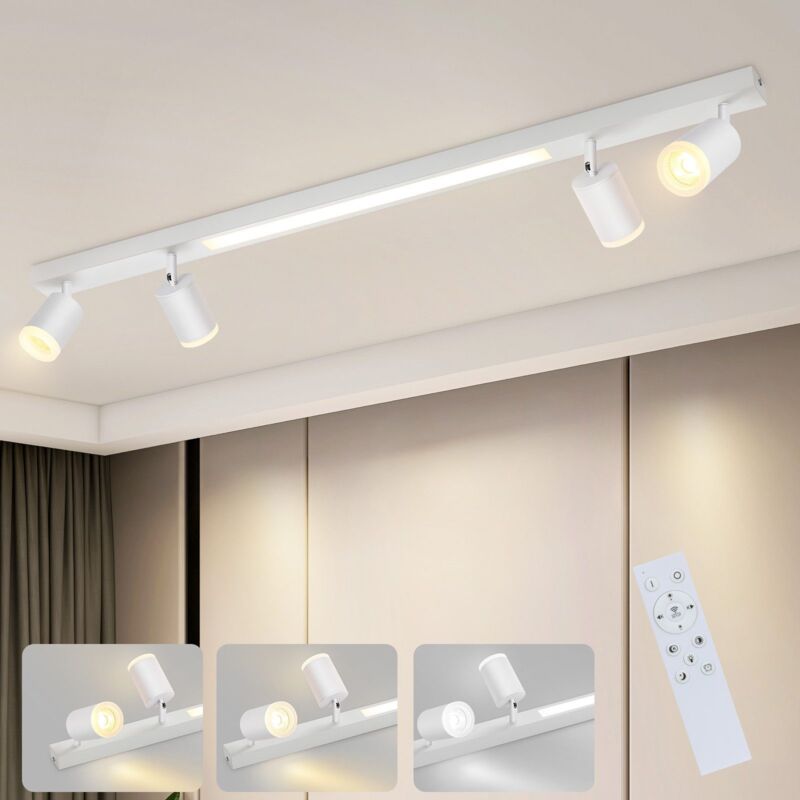 foto del prodotto gbly lampada a soffitto led con 4 punti luce lampada a soffitto da 38 w, punti luce bianchi regolabili in intensit da 3000k a 6500k, ruotabili