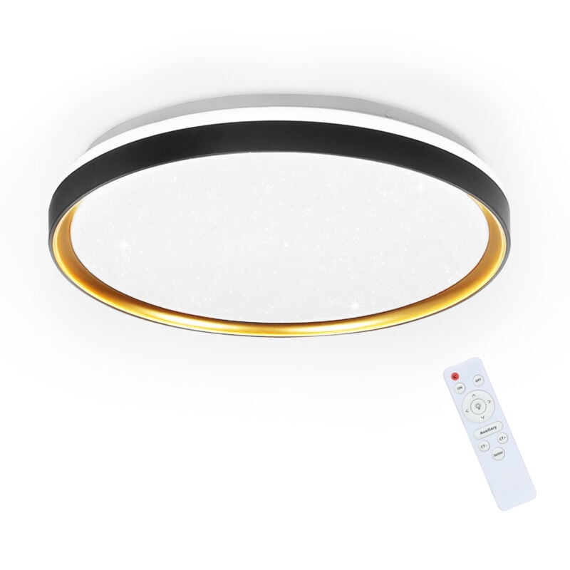 foto del prodotto gbly lampada a soffitto led lampada per salotto in nero e oro 40 cm, lampada per camera regolabile in luminosit con telecomando a 21 w, per