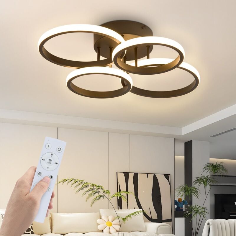 foto del prodotto gbly lampada a soffitto led per salotto lampada per salotto moderna, regolabile in intensit , nera, 48w, lampada per camera da letto, 55 cm,