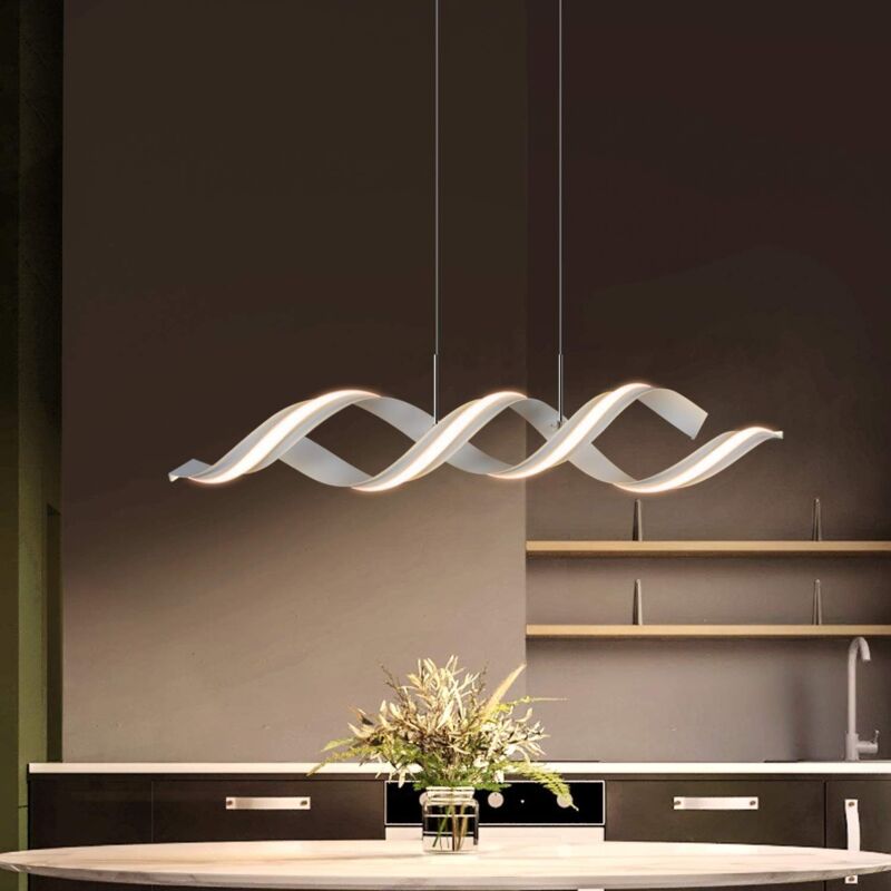 foto del prodotto gbly lampada a sospensione a led per tavolo da pranzo moderna da 95 cm, lampada da sala da pranzo, lampada da tavolo da pranzo, luce bianca calda