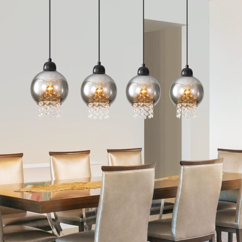 immagine 0 del prodotto gbly lampada a sospensione lampada a sospensione salotto e27 lampada da tavolo da pranzo nero camera da letto lampada a sospensione 4 fiamme