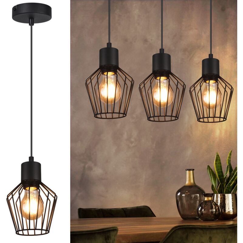 foto del prodotto gbly lampada a sospensione nera lampada a sospensione e27 1 lampada a sospensione a fiamma lampada industriale con paralume in metallo lampada da