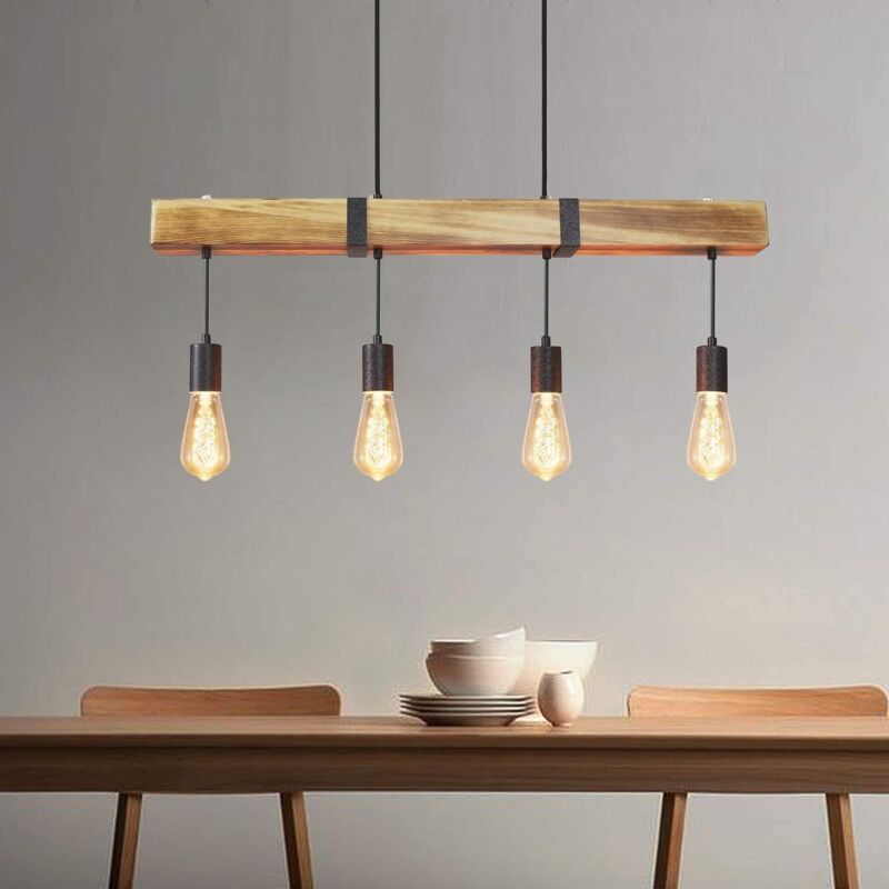 foto del prodotto gbly lampada a sospensione retr vintage con travi in legno da 80 cm 4 x e27 max 25 watt lampada a sospensione industriale