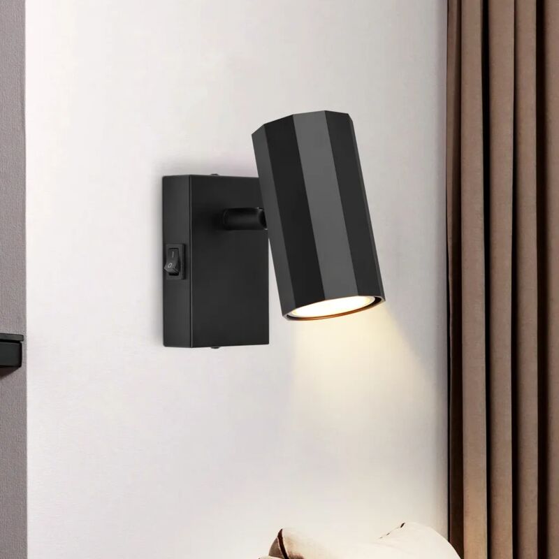 foto del prodotto gbly lampada da parete 1 spot nero lampada da parete orientabile per interni gu10 retro a 330 max. 40w in metallo per soggiorno, cucina, camera