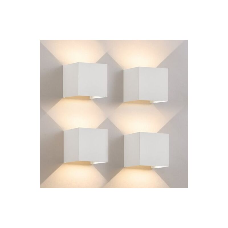 foto del prodotto gbly lampada da parete a led bianca per esterni 4 pezzi su gi luce all aperto 5w faretto da parete interna ip65 impermeabile corridoio lampada