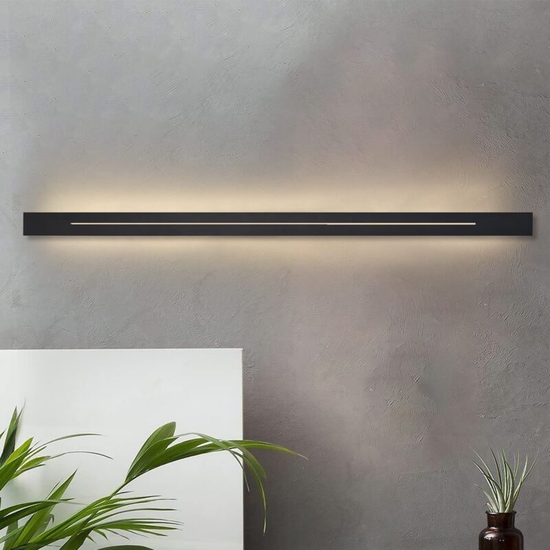 foto del prodotto gbly lampada da parete a led per interni lampada da comodino moderna 100cm lampada da corridoio bianco caldo 31w lampada da scala nera