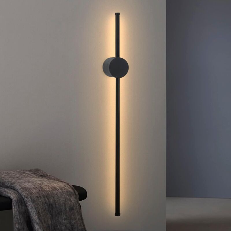 foto del prodotto gbly lampada da parete per interni a led 60 cm lampada moderna da ingresso nera lampada da scale di design bianco caldo 3000k lampada da