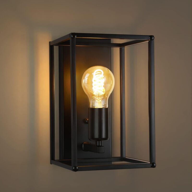 foto del prodotto gbly lampada da parete per interni nera illuminazione da parete vintage per la stanza scala retro corridoio lampada e27 in metallo in stile
