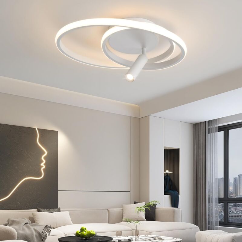 foto del prodotto gbly lampada da soffitto a led dimmerabile lampada da camera da letto 40cm design moderno 37w lampada da soggiorno con faretto bianco e