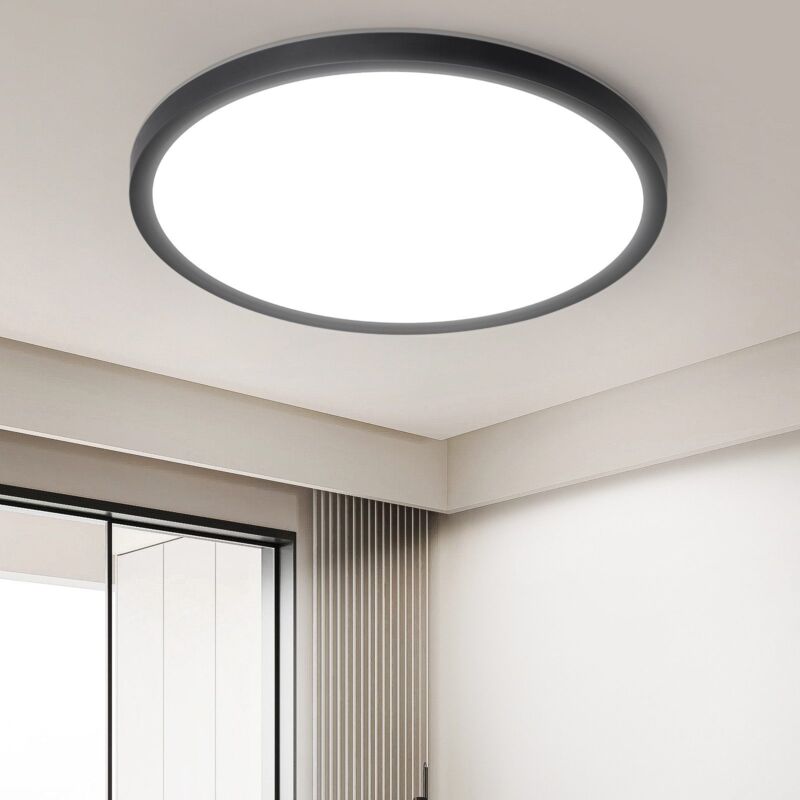 foto del prodotto gbly lampada da soffitto a led lampada da soffitto piatta lampada da camera da letto 18cm lampada da bagno 15w nero illuminazione da soffitto