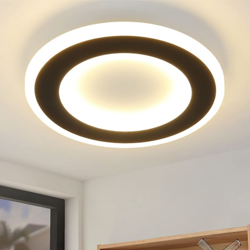 foto del prodotto gbly lampada da soffitto camera lampada da soffitto led cucina 20w corridoio nero bianco caldo 24cm design moderno