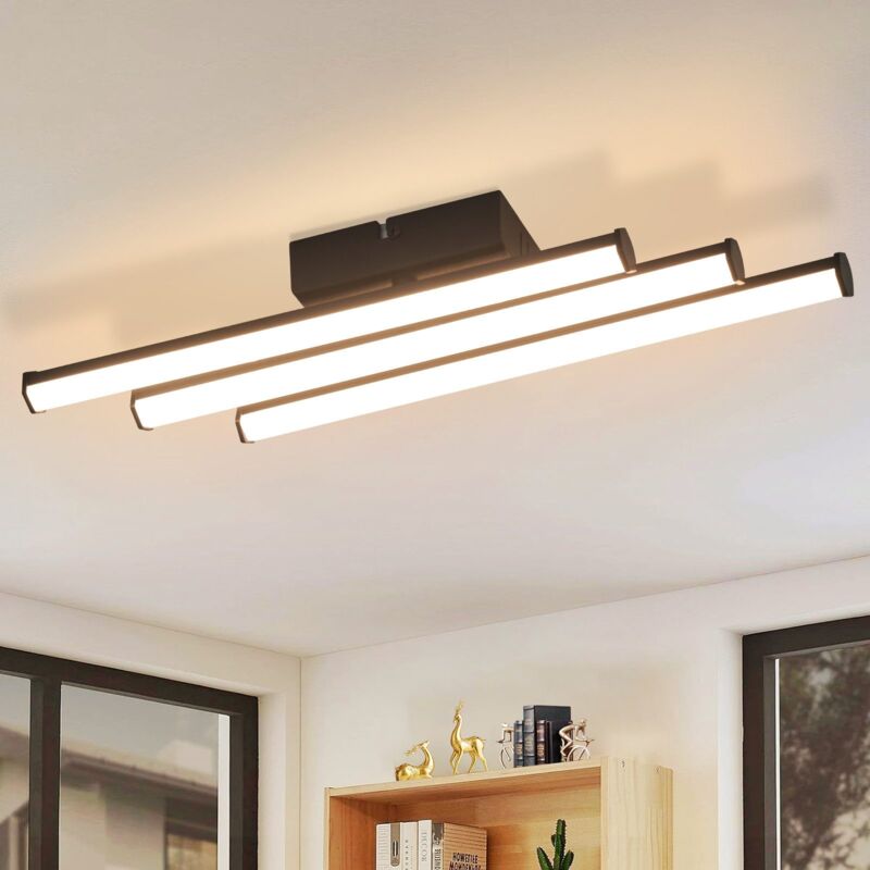 foto del prodotto gbly lampada da soffitto lampada da camera moderna nera 18w, lampada da salone con design, lampada per cucina interna 3000k, luce bianca calda,