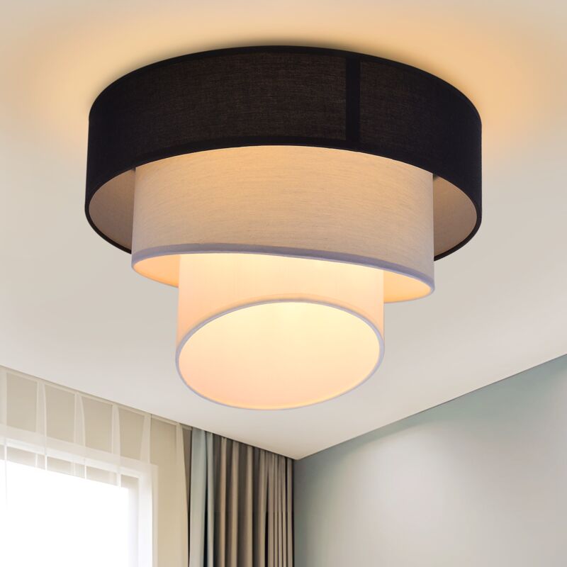 foto del prodotto gbly lampada da soffitto parolata in tessuto, lampada da soffitto per salotto 40cm, lampada da camera a luce calda bianca, e27, lampada da