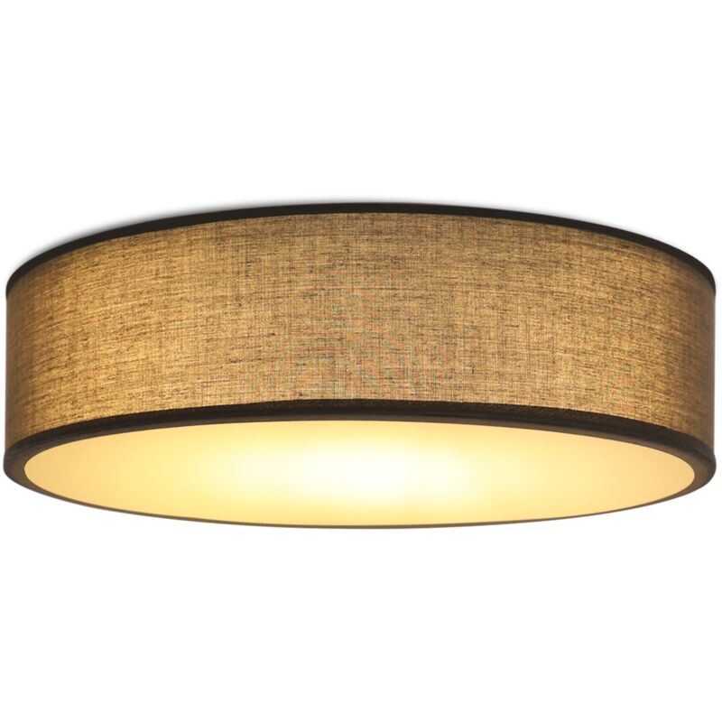 foto del prodotto gbly lampada da soffitto rotonda 1 fiamma e27 lampada per salotto in tessuto moderno lampada grigia lampada per cucina con abajour in tessuto