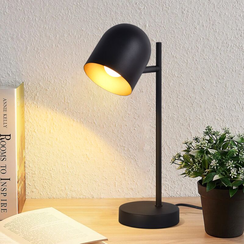 foto del prodotto gbly lampada da tavolo lampada da comodino retro vintage lampada da tavolo salotto industriale in oro nero metallo lampada da comodino rustica e14