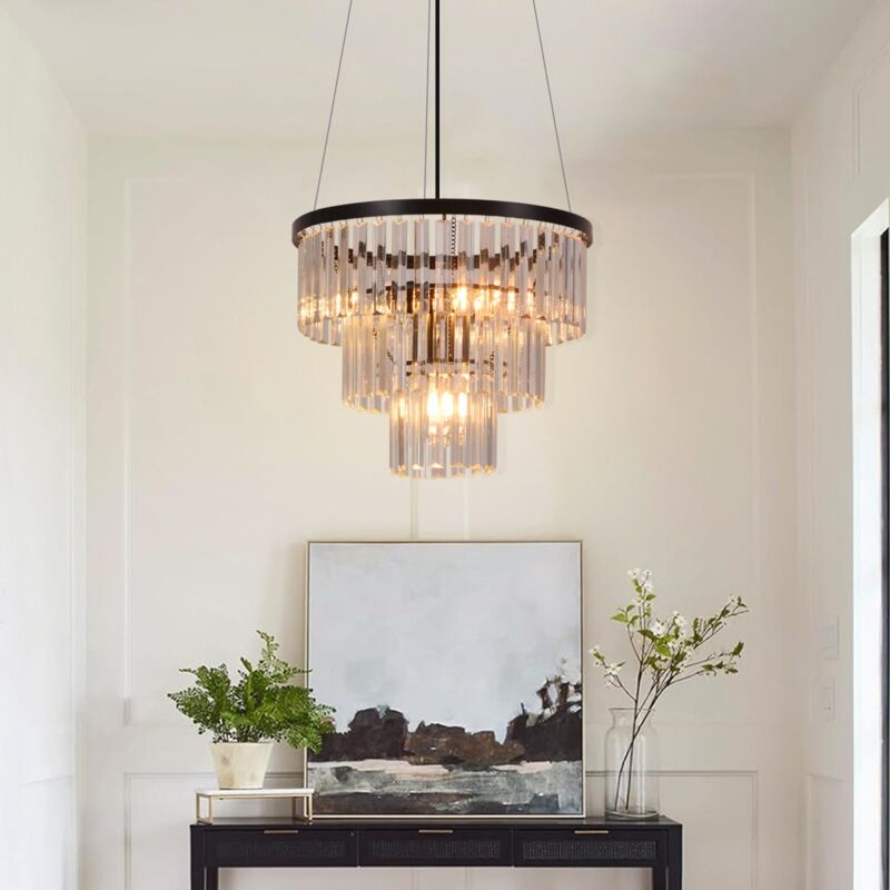 foto del prodotto gbly lampada sospesa per la sala da pranzo, lampada sospesa e27 per il salotto, la camera da letto, moderna in nero, lampada sospesa in
