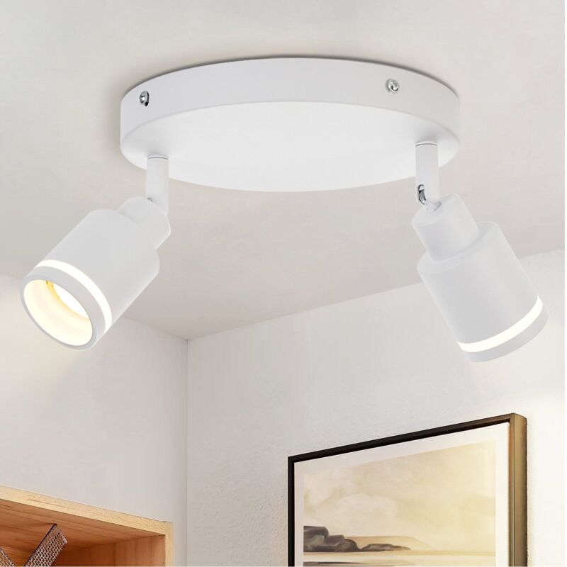 foto del prodotto gbly lampade da soffitto luce da soffitto moderna con 2 lampadine gu10 girevoli, lampada per cucina, lampada per corridoio, quadrata in metallico