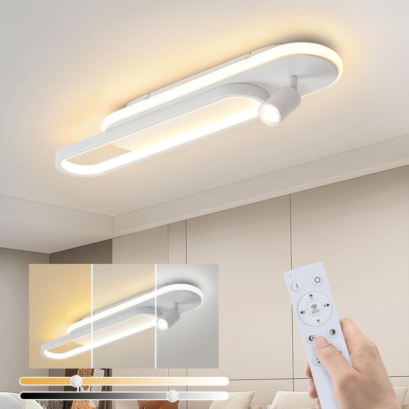 immagine 0 del prodotto gbly led lampada da soffitto 46w bianco lampada da cucina dimmerabile con 1 spot da soffitto e telecomando design moderno 3000k 6500k lampada da