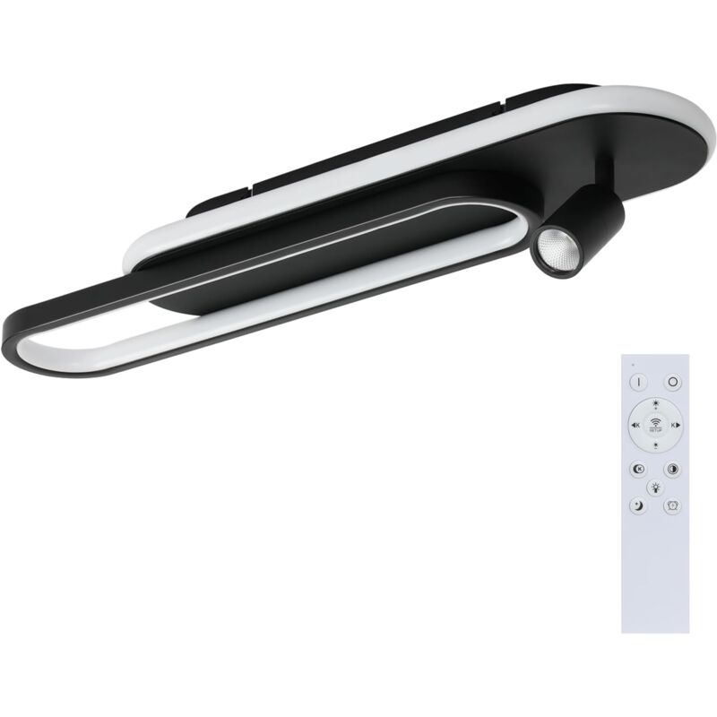 foto del prodotto gbly led lampada da soffitto 46w nero lampada da cucina dimmerabile con 1 spot da soffitto e telecomando design moderno 3000k 6500k lampada da