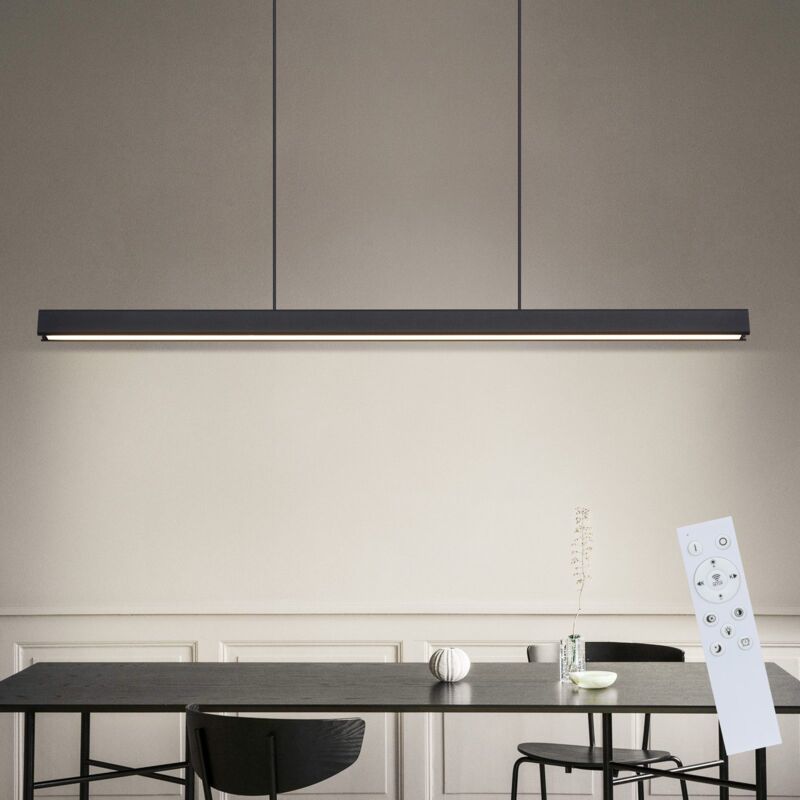 foto del prodotto gbly led lampada sospesa per sala da pranzo, lampada da tavolo sintonizzabile, lampada da ufficio nera con telecomando 50w, lampada da tavolo