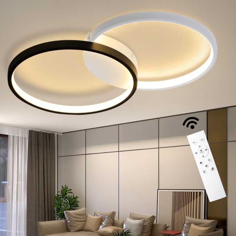 foto del prodotto gbly led plafoniera lampada da soffitto nera 55w lampada moderna per soggiorno dimmerabile con telecomando lampada da camera da letto 45cm design