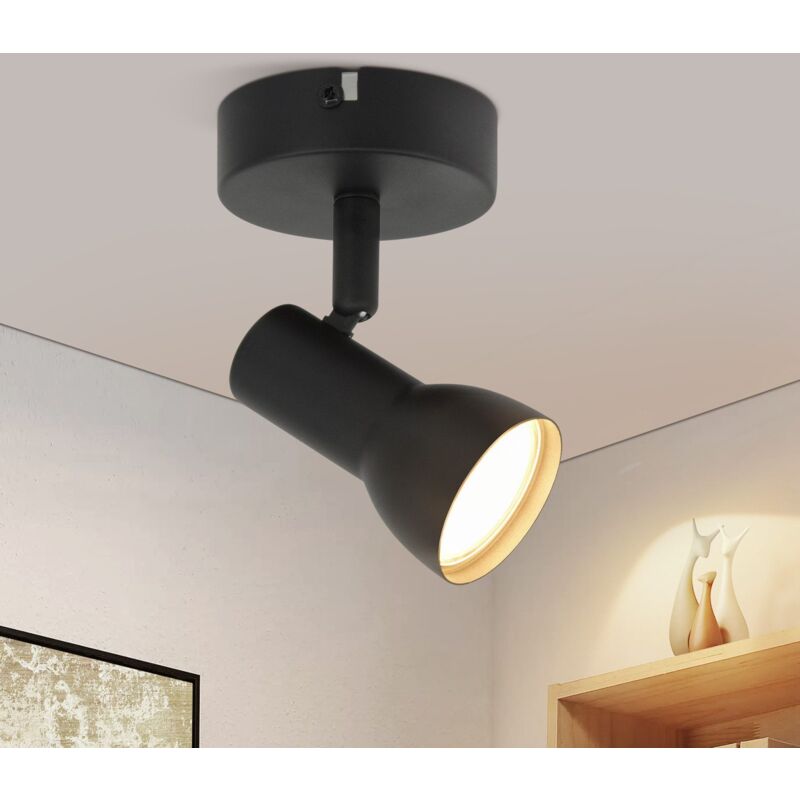foto del prodotto gbly plafoniera 1 flammig, plafoniera per corridoio, plafoniera nera, design moderno, faretto per interni gu10, faretti da soffitto in metallo,
