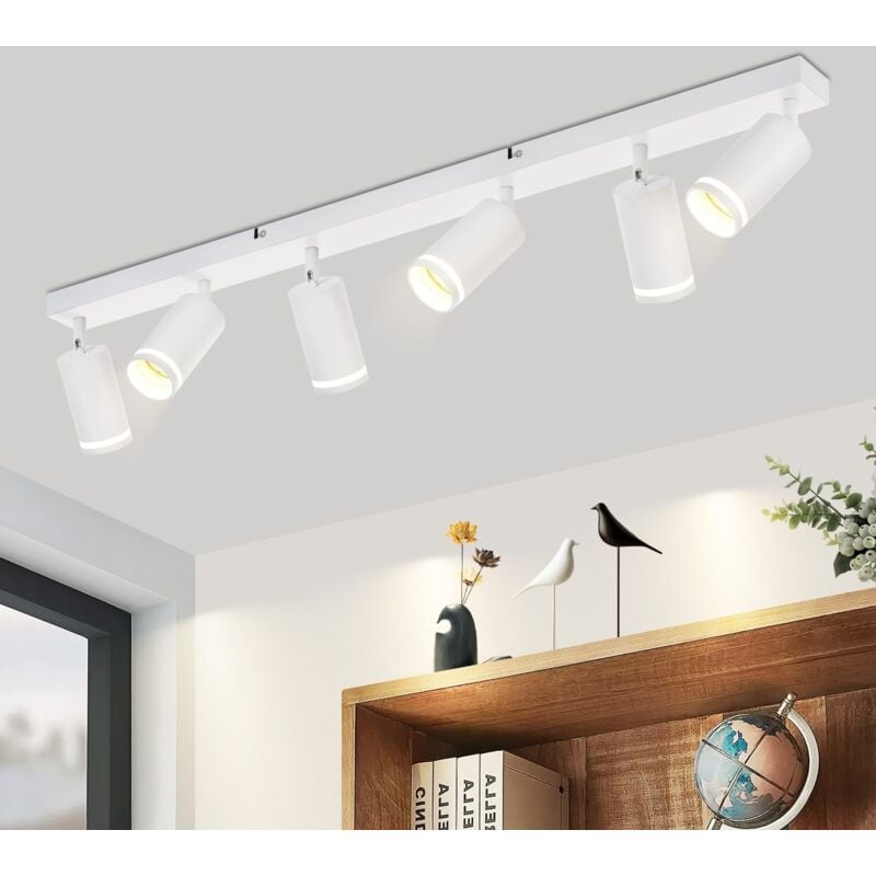 foto del prodotto gbly plafoniera 6 faretti a soffitto nero spot, lxpxh 83x17x5cm, per corridoio cucina sala da pranzo soggiorno camera da letto, 6 prese gu10