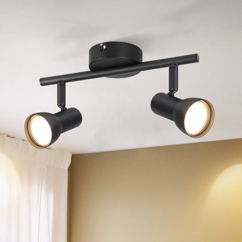 foto del prodotto gbly plafoniera a 2 luci, plafoniera per corridoio plafoniera nera, design moderno, interni, faretto gu10, faretti da soffitto in metallo