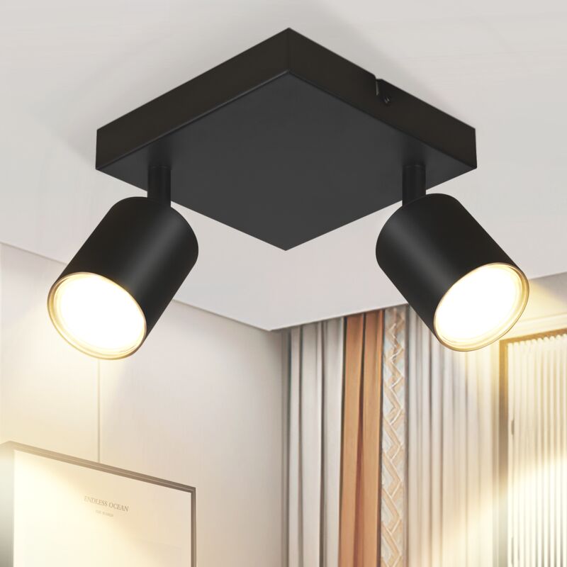 foto del prodotto gbly plafoniera a 2 punti di luce nero plafoniera a punti di luce quadri per corridoio gu10 lampada per corridoio moderna per soffitto spot