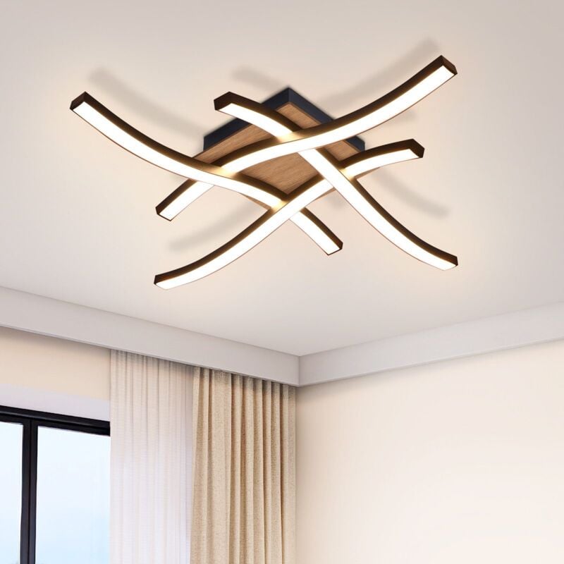 foto del prodotto gbly plafoniera a led 24w lampada da soggiorno in legno 3000k bianco caldo lampada da camera dal design moderno lampada da cucina in metallo nero