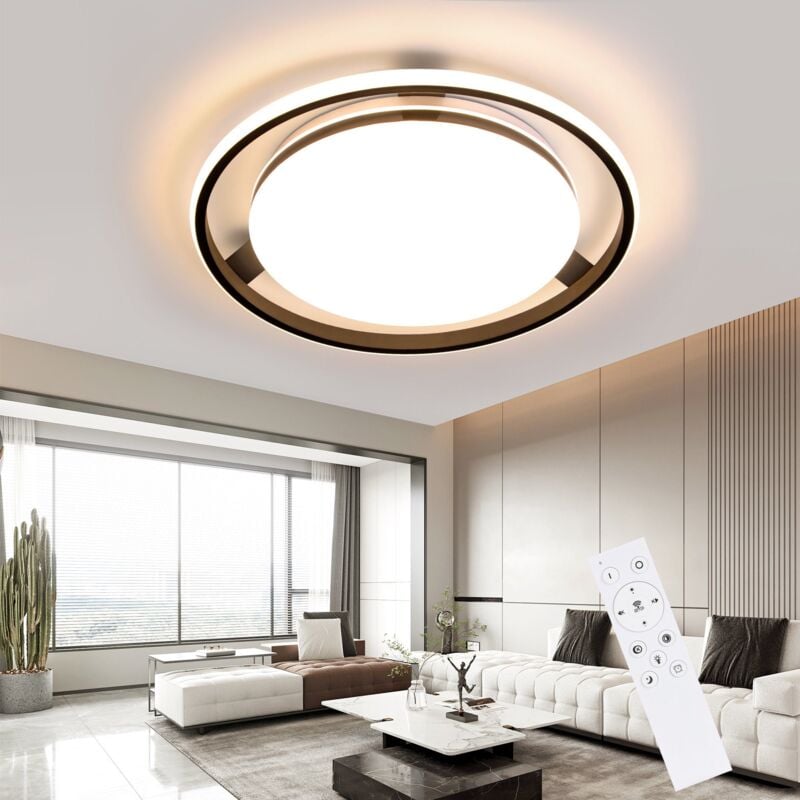 foto del prodotto gbly plafoniera a led lampada da soggiorno plafoniera nera per camera da letto illuminazione moderna design rotondo con telecomando con lampada