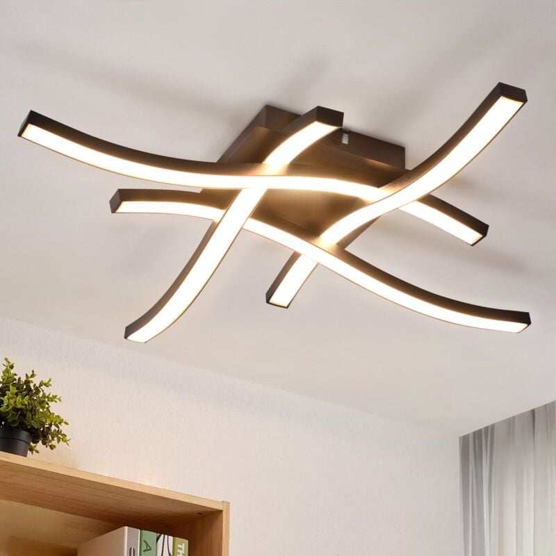 foto del prodotto gbly plafoniera a led nera 24w lampada da soggiorno 3000k bianco caldo design moderno lampada da camera da letto lampada da cucina in metallo per