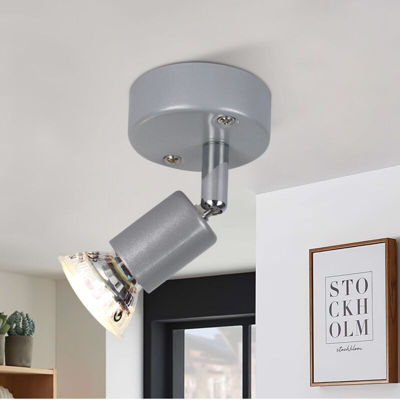 foto del prodotto gbly plafoniera a led spot orientabile da soffitto argento gu10 spot da soffitto 1 lampadina applique da parete plafoniera da bagno cucina