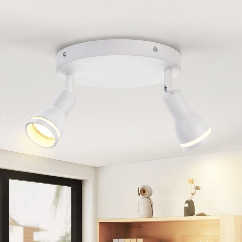 foto del prodotto gbly plafoniera bianco 2 faretti da soffitto in metallo gu10 lampada da corridoio faretto da parete orientabile per interni per cucina ufficio