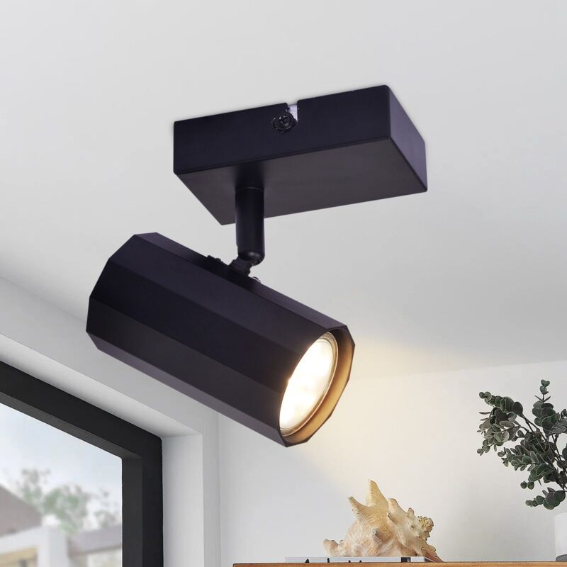 foto del prodotto gbly plafoniera faretti da soffitto nero faretto da soffitto lampada da ingresso gu10 orientabile a 350 in metallo vintage max. 40w per