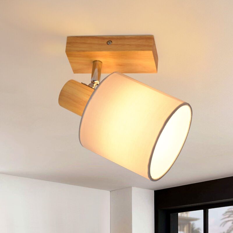 foto del prodotto gbly plafoniera faretto a soffitto 1 fiamma plafoniera moderna da ingresso in legno faretto da parete orientabile a 350 e14 max.40w lampada per