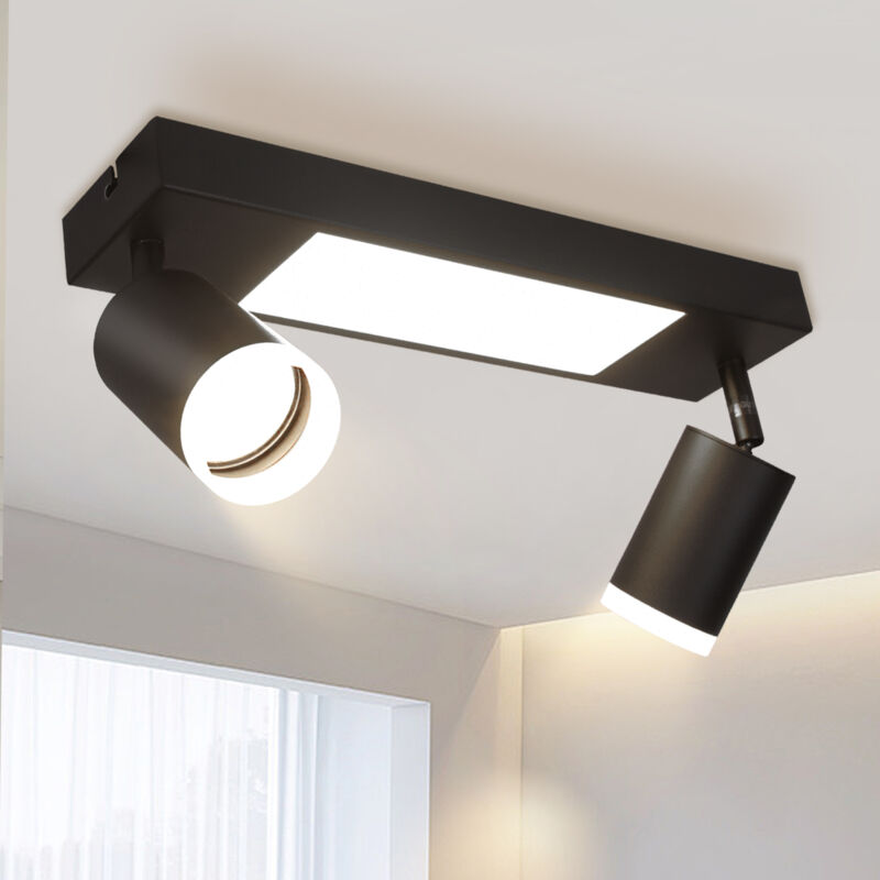 foto del prodotto gbly plafoniera led 2 faretti da soffitto gu10 plafoniera nera 3000k bianco caldo 20w lampada da camera pivotante 350 faretti da soffitto per