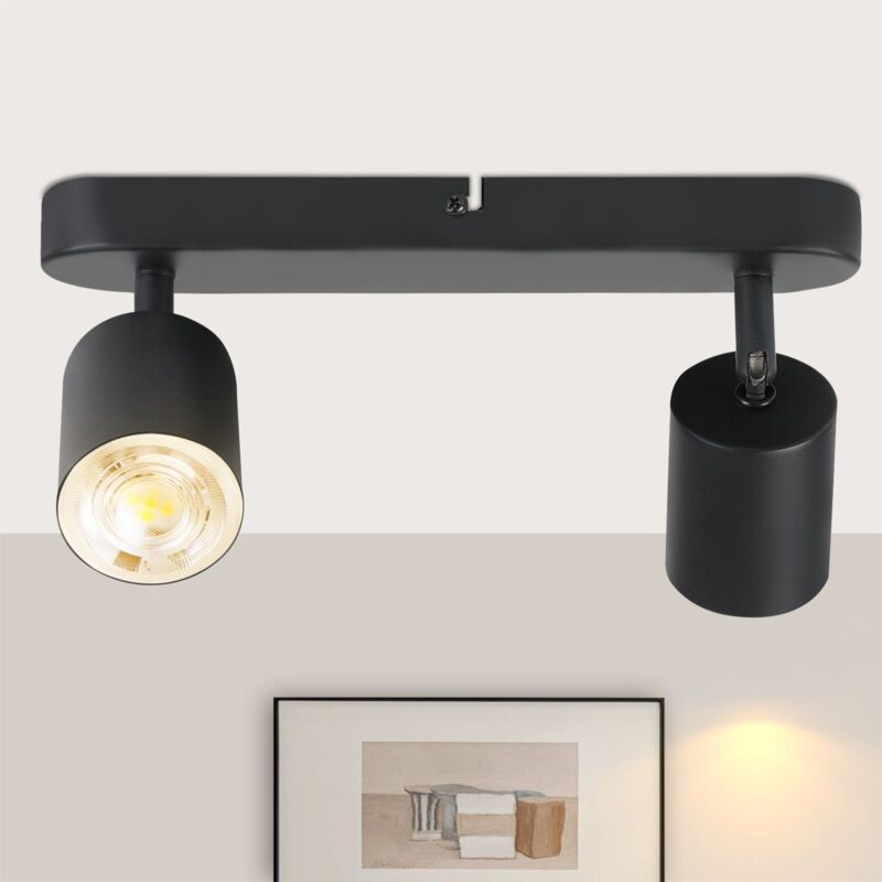 foto del prodotto gbly plafoniera led 2 faretti da soffitto plafoniera nera corridoio faretti da soffitto in metallo orientabile spot design gu10 350 faretti per